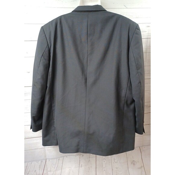 Versini Mens Wool Sport Coat Blazer Jacket Black Two Button 48R - Picture 4 of 5